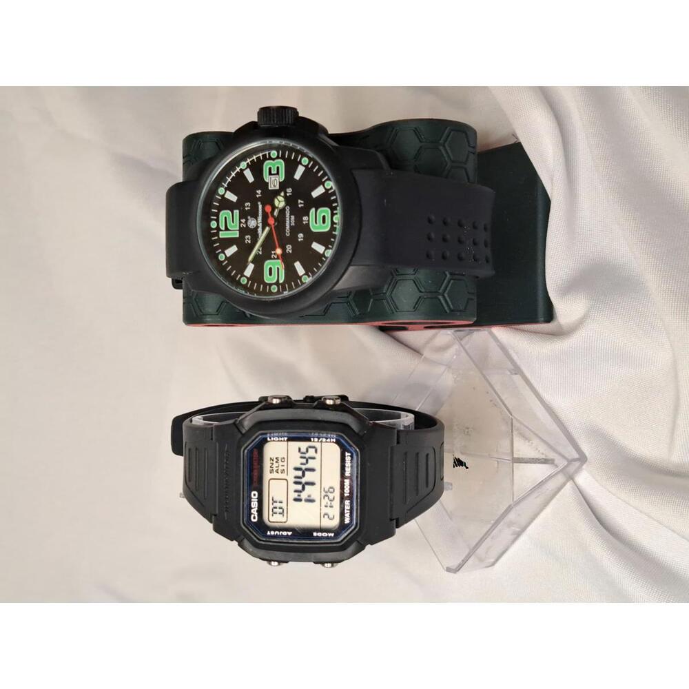 Tactical Watch Bundle | Smith & Wesson Commando + Casio W-800H | New Batteries